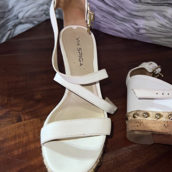 Via Spiga Platform Wedge Sandals - Picture 8 of 9